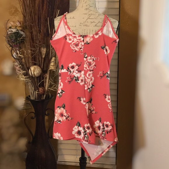 Asymmetrical Faux Wrap Dress with attached shorts - Picture 3 of 9